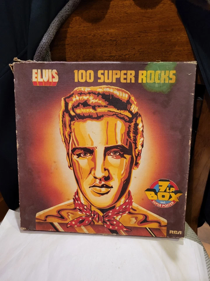 ELVIS 100 SUPER ROCKS 7LP RCA GERMANY 1976 NM VINYL POSTER ROCKABILLY BOX SET - Image 1 of 4