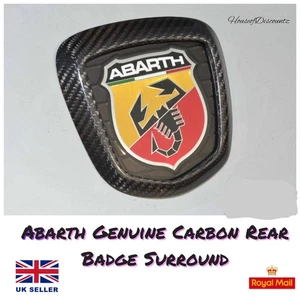 Abarth Original Kohlefaser Heck Emblem Rahmen Abdeckung Surround 500 595 695 Fiat - Bild 1 von 3