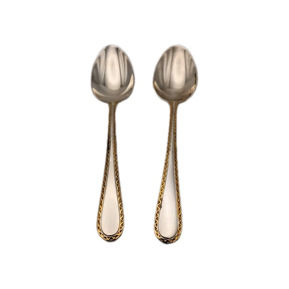 Kirk Golden Winslow 纯银金色口音 2 茶匙 5 7/8 英寸全新无标签阅读见 — 第 1/4 张图片