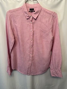 J.Crew Baird McNutt irisches Leinen Damengröße 6 schmale Passform geknöpft rosa Farbe - Bild 1 von 8