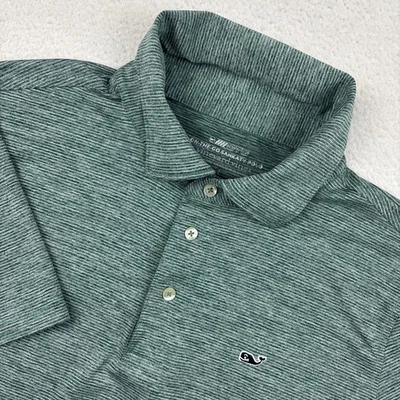 VINEYARD VINES On-The-Go Sankaty Boys Performance Polo Shirt Large Green Stretch - Image 1 of 4