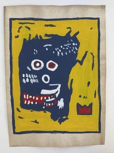 Jean-Michel Basquiat COA Art Painting Original Drawing Vintage Paper Signed - Picture 1 of 3