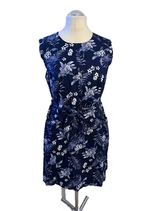 BNWT OASIS BLUE FLORAL DRESS WITH BELT AND POCKETS SIZE 18 - Picture 1 of 13