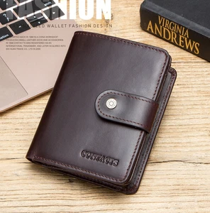 Mens Genuine Leather RFID Wallet 11 Card Photo ID Holder Zipper Coin Pocket Gift - Picture 1 of 9