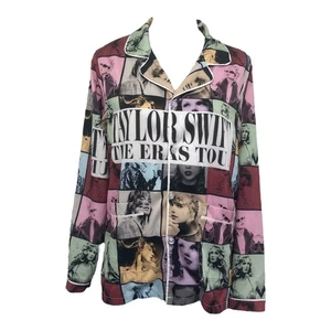 Taylor Swift Eras Tour Pyjama Oberteil Damen Medium Knopfleiste Schlafshirt - Bild 1 von 11