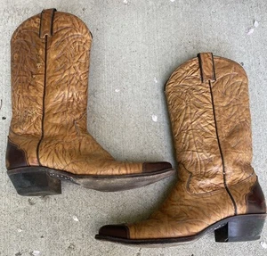 Botas de Vaquero de Colección Texas Imperial Doradas Buckboard M81 Hechas a Mano Cuero Envejecido - Imagen 1 de 10