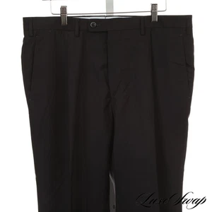 NWT Vigano 1959 Made in Italy Guabello S150s Navy Blue Crisp Pleated Pants 52 NR - Picture 1 of 10