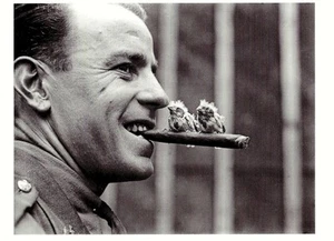 Postcard WWI Gen. Service Corps Officer - Canaries on His Cigar Neulette FR MNT - Picture 1 of 1