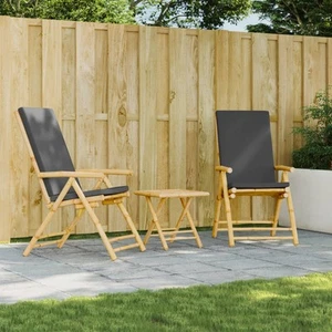 Sillas de Bistro Plegables con Cojines Muebles Jardín Terraza Bambú vidaXL - Imagen 1 de 30