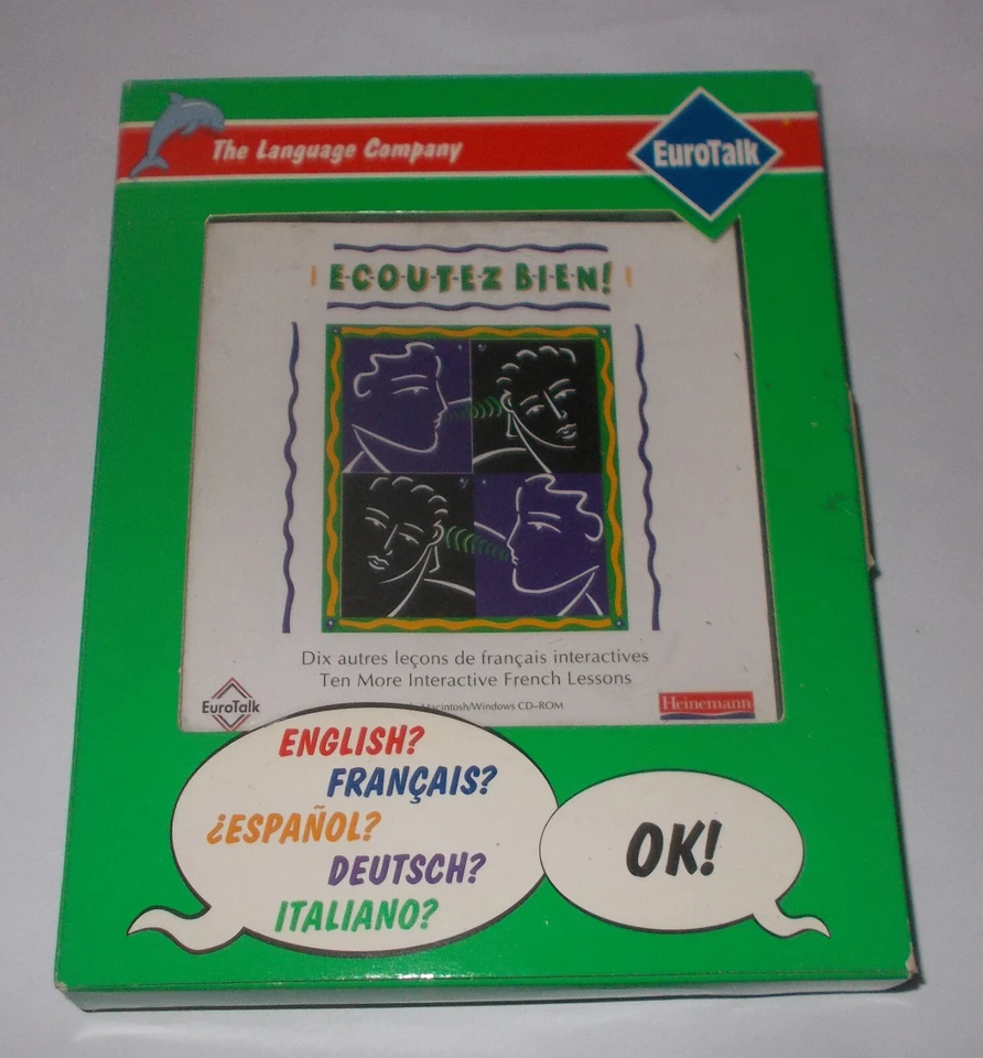 ECOUTEZ BIEN 2 CORSO DI FRANCESE PRINCIPIANTI CD-ROM PC E MAC 1995 EUROTALK - Immagine 1 di 4