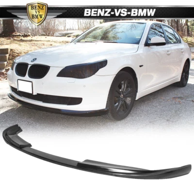 Fits 08-10 BMW E60 5 Series LCI H Style Front Bumper Lip Spoiler Black PU - Image 1 of 4
