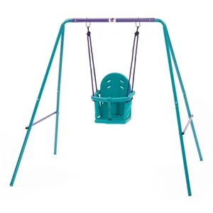 Set Altalena da Esterno per Bambini 2 in 1 Telaio Regolabile con 2 Posti Giocattoli Estivi - Foto 1 di 8