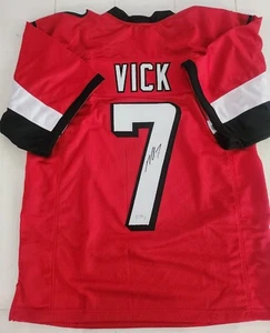 Autographed Michael Vick Atlanta Falcons Red Custom Football Jersey XL PSA COA - Picture 1 of 4