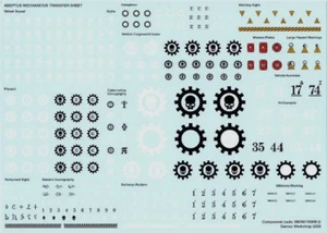 Warhammer 40K Adeptus Mechanicus Transfer Sheet Large 5" x 7" - Picture 1 of 1