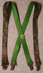 Suspenders Children 1"x30" FULLY Elastic Digital Woodland Camouflage NEW Made US - Picture 1 of 1