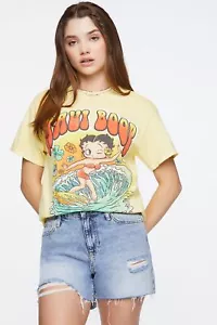 Betty Boop Unisex Officially Licensed Vintage Maui Surf Tee T-Shirt - Picture 1 of 4