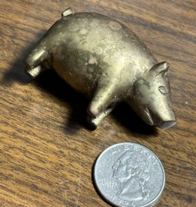 Figura CERDO MINIATURA de latón Soldi... ¡un poco más grande que un cuarto!! - Imagen 1 de 7