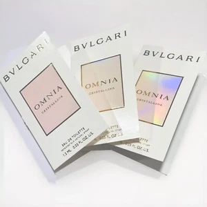 3 x Bvlgari Omnia Crystalline Eau De Toilette EDT Spray Sample 1.5ml each - Picture 1 of 3