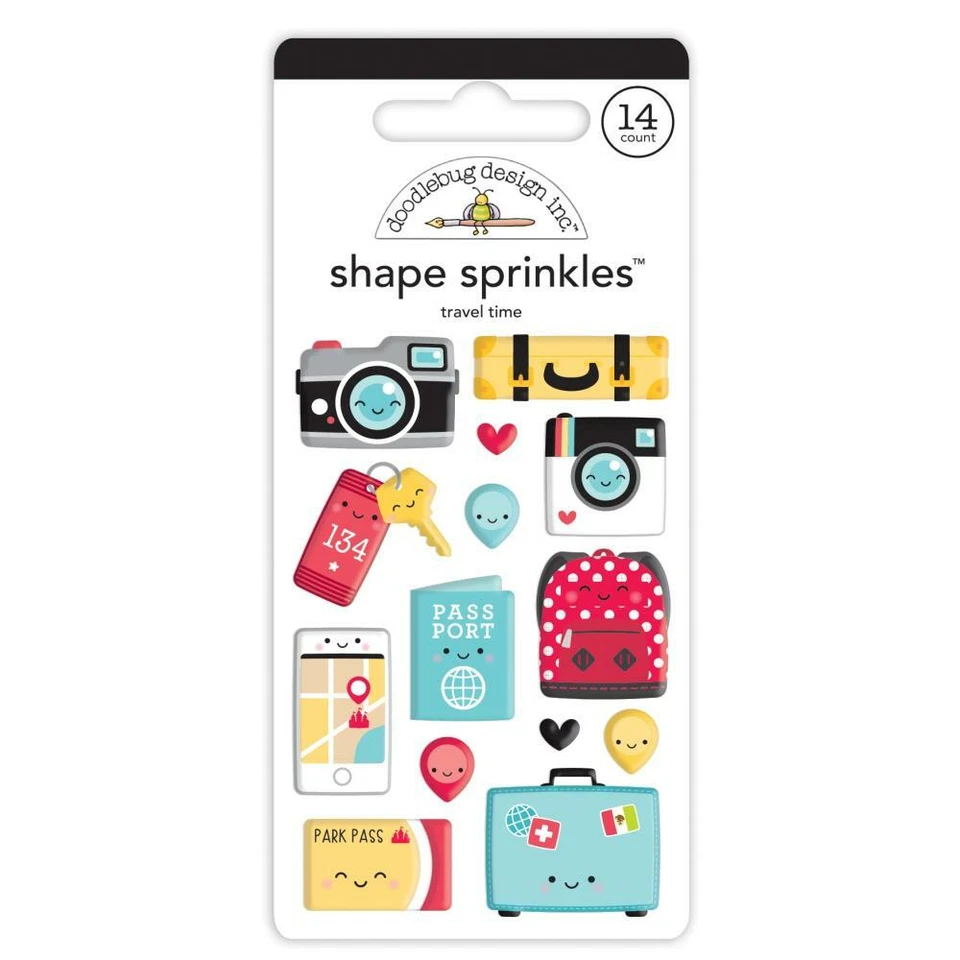 Doodlebug Travel Time Enamel Stickers or Fun at the Park Washi Tape - Image 1 of 1