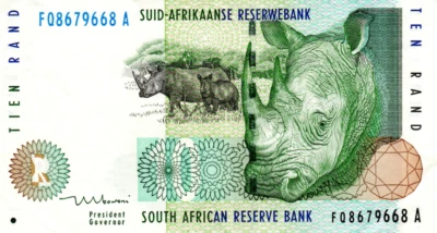 South Africa 10 Rand ND(1999) aXF Banknote P-123b Prefix FQ Mboweni Sig. - Image 1 of 2