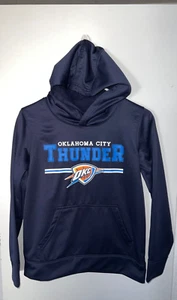 unisex Oklahoma City Thunder sz M (10-12) youth blue long sleeve hooded sweater - Picture 1 of 5