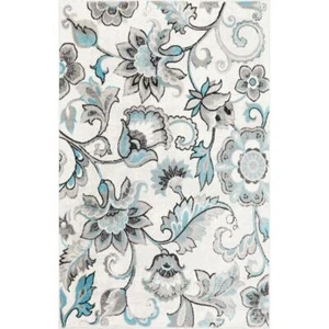 Home Dynamix Boho Odesa Ivory/Aqua 8 ft. x 10 ft. Floral Rug Area Machine-Made - Picture 1 of 8