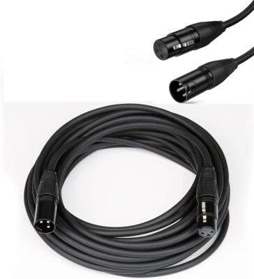 3 Pin XLR Male to Female 5FT 10FT 15FT 30FT Microphone Cable Extension Cord US - Image 1 of 4