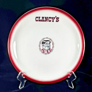 Vtg 1960s Restaurant Ware 9" Plate CLANCYS Old Timey Smiling Man Buffalo China - Picture 1 of 5