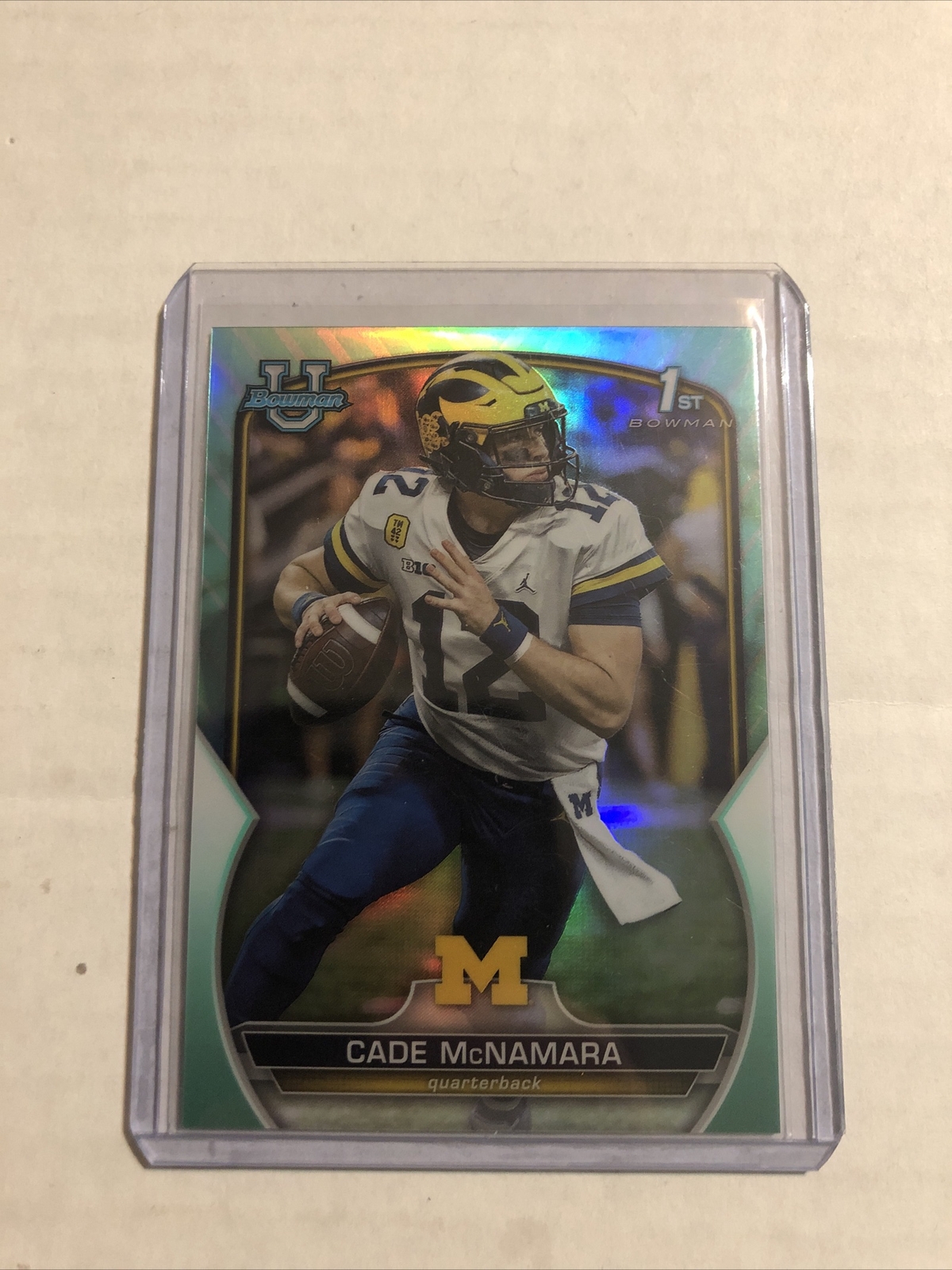 Cade McNamara "1st Bowman" /299 AQUA REFRACTOR 2022 Bowman University Chrome #99