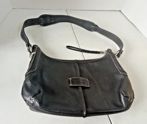 The Sak Black Pebbled Leather Small Shoulder Bag 12x8x2.5 In BOHO - Picture 1 of 11