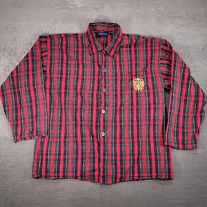 Polo Ralph Lauren Pijama Camisa Hombres XL Tartán Cuadros Monograma Preppy Botón - Imagen 1 de 12