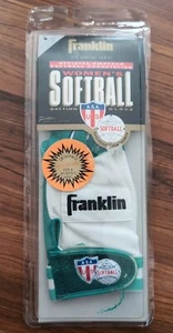 Grand gant de frappe softball femme Franklin main gauche neuf de stock vintage vert blanc - Photo 1/2