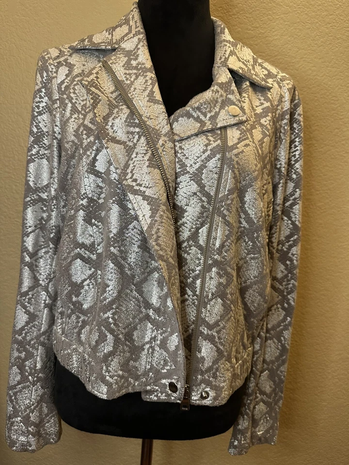 INC International Concepts Women's M Lightweight Jacket Platinum Silver - Imagem 1 de 4