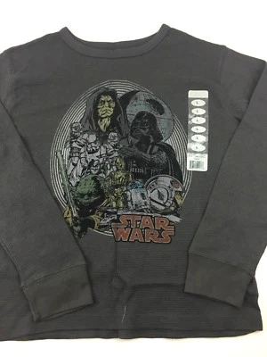 Star Wars Childs Large Emperor Palpatine retro Luke Yoda LONG SLEEVE T-Shirt - Image 1 of 4