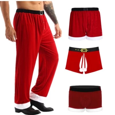 MARKENLOS DE Herren Weihnachten Hose Santa Kostüm Weihnachtsoutfit Unterwäsche Boxershorts