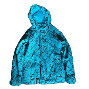 Women's Sz Small BURTON BLUE LATTICE SKI Poly Fill Hooded Making Magic Jacket - Picture 1 of 7