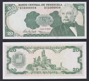 Billete Venezuela 20 Bolívares 1995 P.-63e FDS/UNC - Imagen 1 de 1