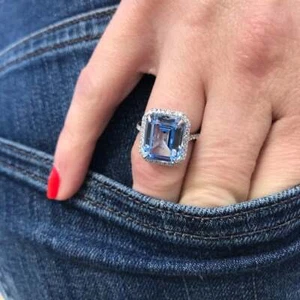 Fashion 925 Silver Filled Ring Women Sprkly CZ Zircon Jewelry Gift Sz 6-10 - Picture 1 of 11