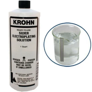 SOLUCIÓN DE CHAPADO DE PLATA KROHN 1QT GALVANOPLASTIA DE BAÑO JOYERÍA ELECTROCHAPADO - Imagen 1 de 5