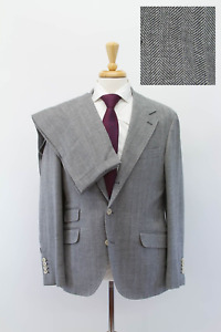 NWT$5995 Brunello Cucinelli Men Linen-Silk-Wool Herringbone Suit 2Pc50/40US A232