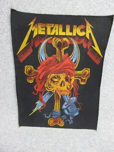 1980's METALLICA 14" x11"  Velvet-Like SCREEN PRINTED  DISPLAY   Made in ENGLAND - Picture 1 of 3