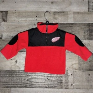 Kids Size 2T Detroit Red Wings Hockey Half Zip Up Fleece Pullover Sports Jacket - Picture 1 of 3