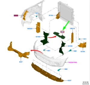 FORD RANGER T6 MK1 Luftabweiser vorne oben 2527561 JB3B-8312-CB NEU Original - Picture 1 of 2