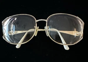 Vintage Tura Eyeglass Frames Only Gold Large Design - Picture 1 of 14