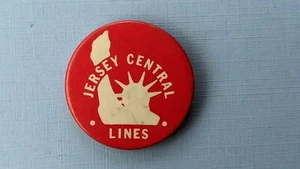 Vintage Jersey Central Lines Zug Eisenbahn Dame Liberty PinBack Button Pin - Bild 1 von 4