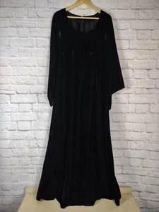 Vintage Handmade Black Velour Velvet Goth Vamp Victorian Maxi Dress Halloween - Picture 1 of 6