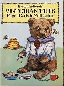 Vintage 1986 Victorian Pets Paper Doll Book Full Color Evelyn Gathings Uncut - Picture 1 of 1
