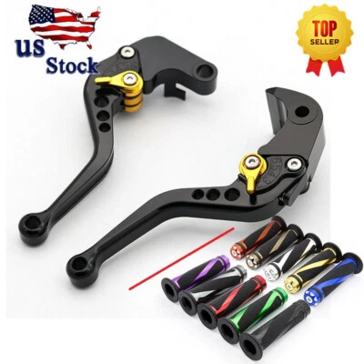 USA Stock For APRILIA SHIVER 900 SHIVER / GT Short Brake Clutch Levers Grips Set - Image 1 of 4