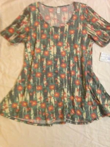 NEW with Tags LuLaRoe Perfect T Top Women's Size XL Flower Vine Floral Flowy - Bild 1 von 7