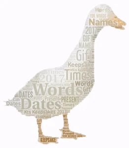 word art personalised gift present keepsake White Duck Nan Grandad Birthday - Picture 1 of 1